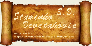 Stamenko Devetaković vizit kartica